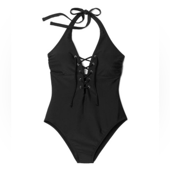 ADORE ME EMERY CONTOUR 🖤 JET BLACK 🖤 ONE-PIECE SWIMWEAR SIZE LARGE 🌟NWT🌟 - Picture 1 of 9